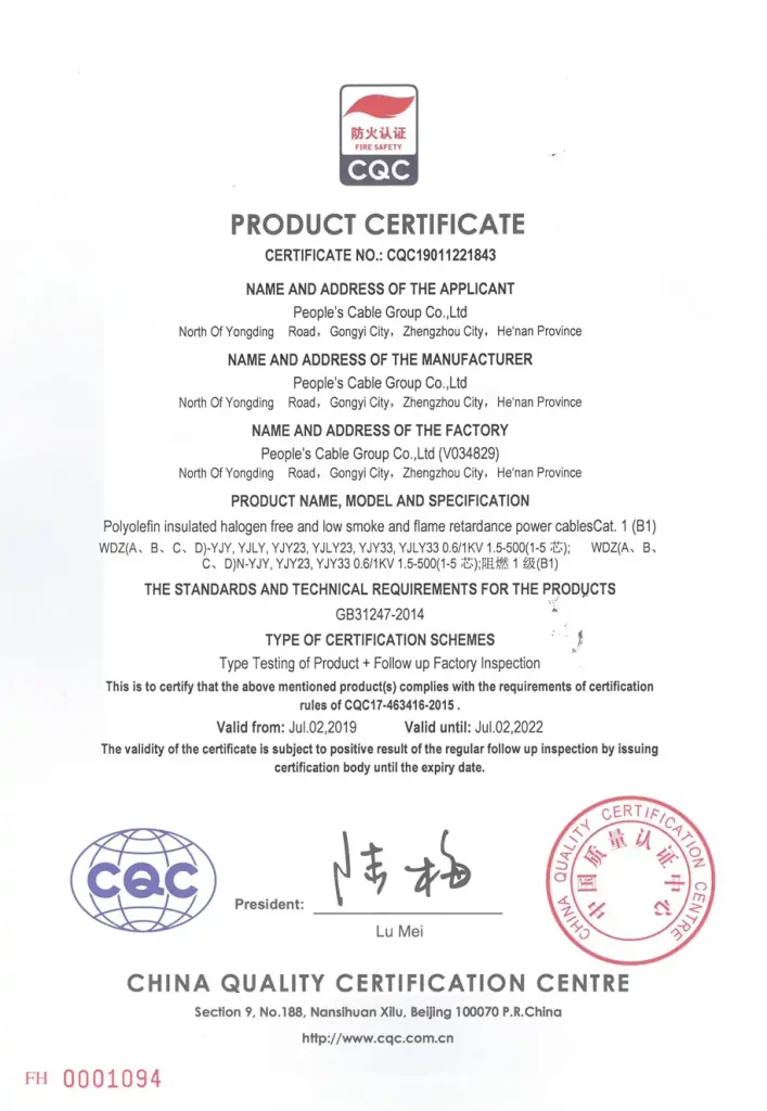 Cables Test Reports